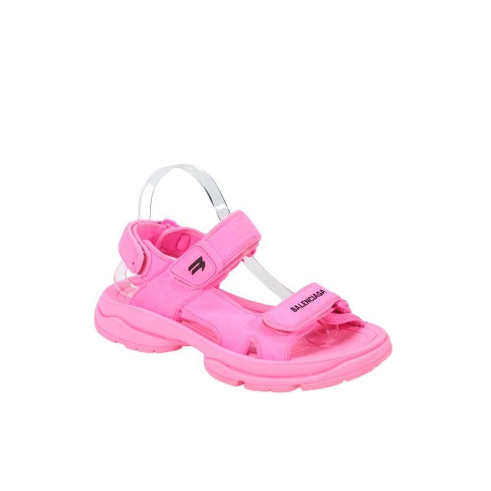Balenciaga Womens Hiking Tourist Sandals Neon Pink Black Size 36 6